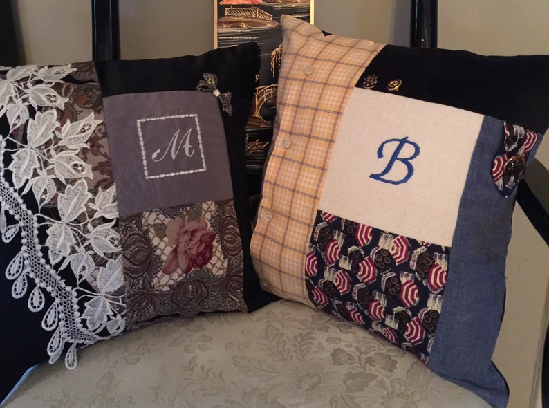 Memory Pillows Keepsake Pillow Custom Made Monogrammed In Etsy