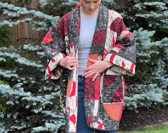 Kimono Style Quilt Coat from Vintage Quilt