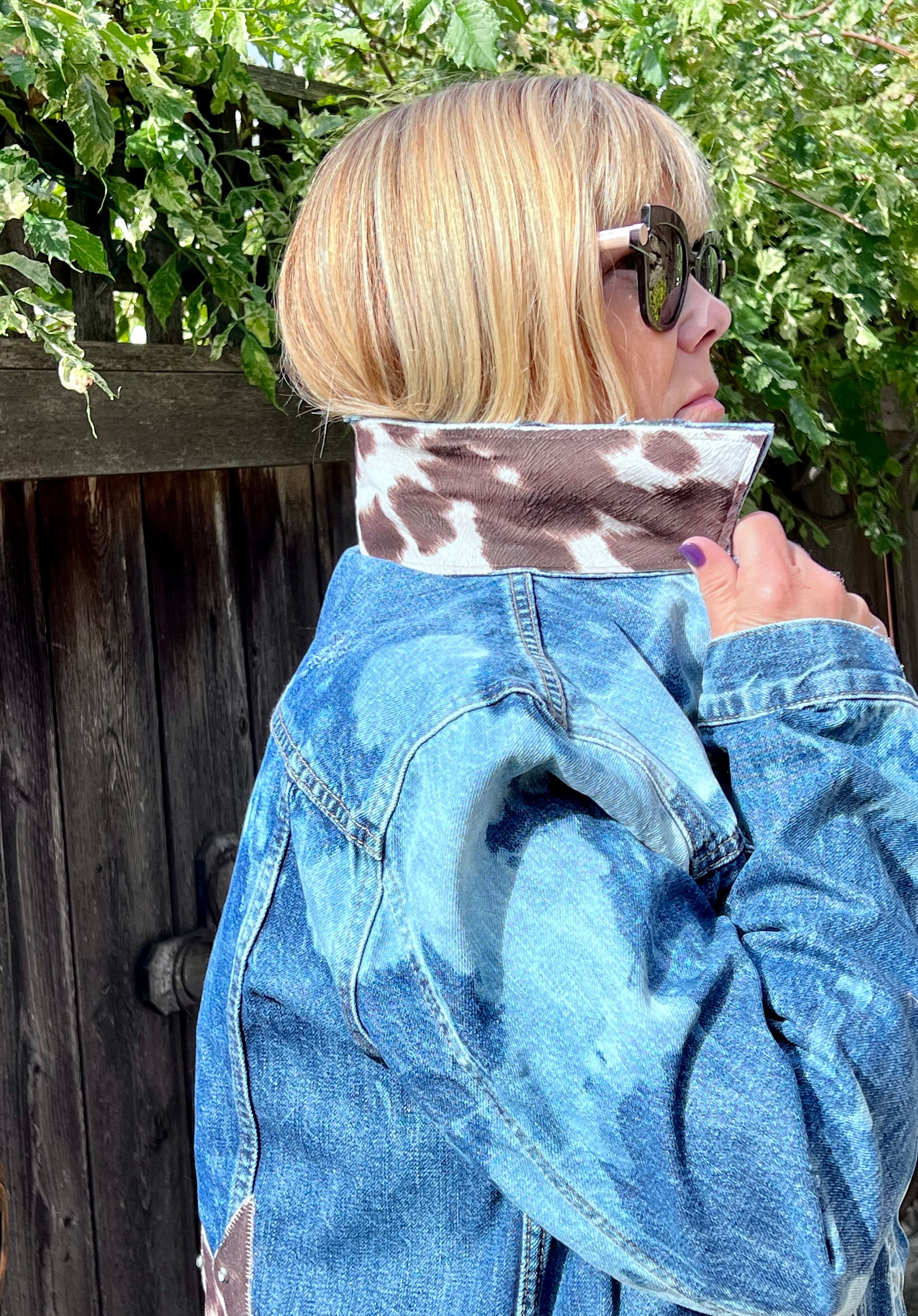 Distressed Denim Jacket, Country Style Jacket, Painted Horse Jacket ...