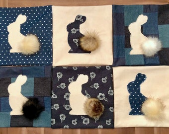 Denim Bunny Pillow