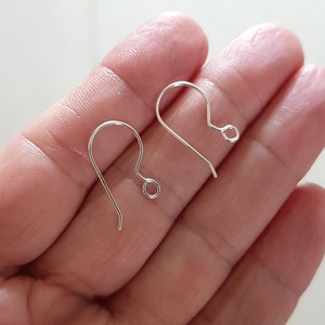 Silver 925 Ear Hooks/Wires Handmade Findings Sterling Silver Ear Wires - SS-001EH