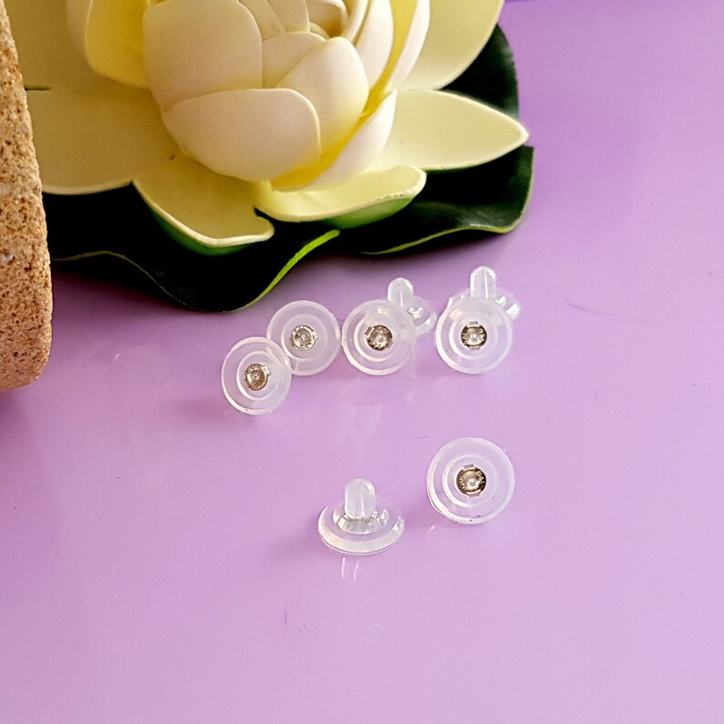 Silicone Earring Backs Large With Sterling Silver Inserts Etsy