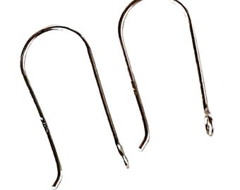 Sterling Silver Front Facing Ear Hooks | 25mm 0.8mm Australian Wire Findings