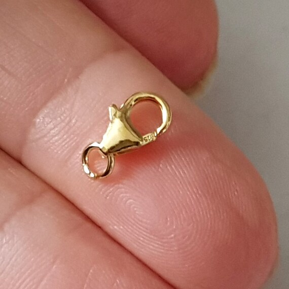 5 Pcs , Sterling Silver 5mm Spring Clasps With 8mm Chain Tab