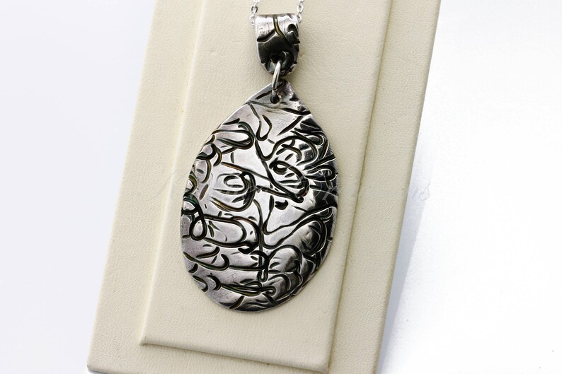 Fine Silver Handcrafted Pendant and Bail Australian Jewellery KJ-009 Statement Jewellery Unique Fine Silver Pendant Womens Gift