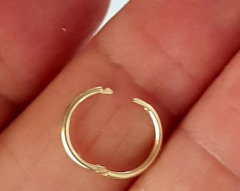 Hinged Sleeper Hoops - Hypoallergenic - 9ct Yellow and White Gold Cartilage Earrings, Heggie, Nose Hoops