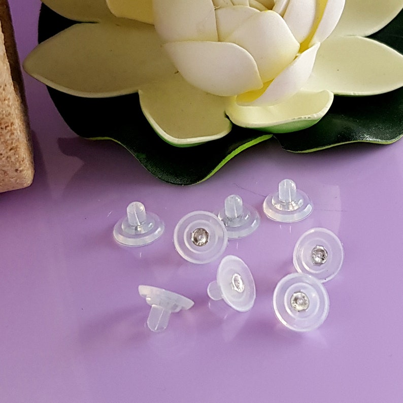 Silicone Earring Backs Large With Sterling Silver Inserts Etsy