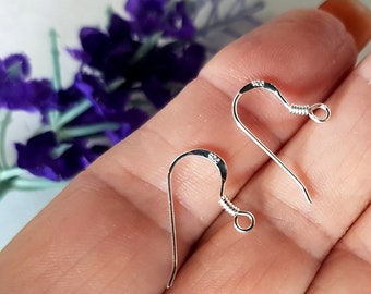 Earring Hooks, Sterling Silver 925 Ear Hooks/Wires Earring Findings - Australian Seller, SS-003EH