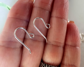 Sterling Silver 925 Ear Hooks: Australian Made Earring Wires (20mm x 0.84mm)
