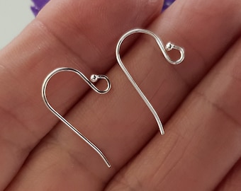 Sterling Silber Ohrdrähte: Balled Ende Französischer Haken, 21 Gauge