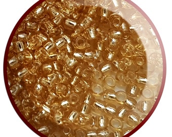3/0 Toho Rocailles: Lt Topaz Silber Liniert Runde Perlen
