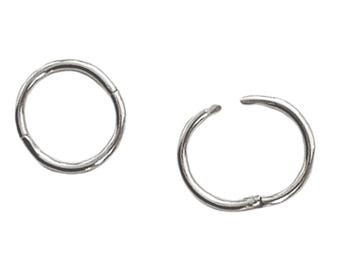 Hinged Sleeper Hoops - Hypoallergenic - 925 Silver Cartilage Earrings, Huggie, Nose Hoops
