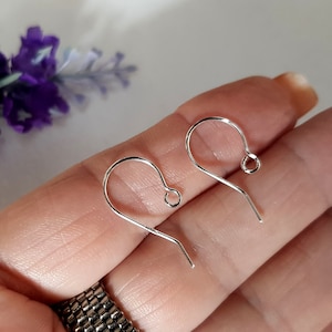 Ear Hooks Solid Silver 925 Quality Handmade Earring Wires Australian Seller | SS-023EH