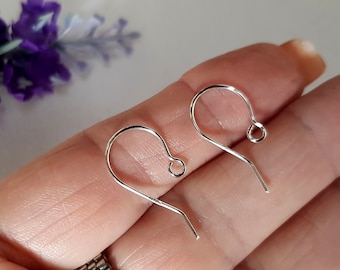 Ear Hooks Solid Silver 925 Quality Handmade Earring Wires Australian Seller | SS-023EH