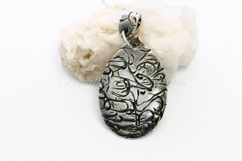 Fine Silver Handcrafted Pendant and Bail Australian Jewellery KJ-009 Statement Jewellery Unique Fine Silver Pendant Womens Gift