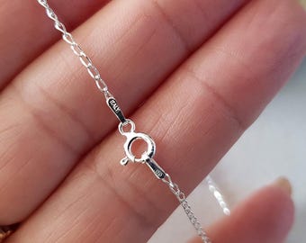 Long Curb Diamond-Cut Finished Chain | Genuine Sterling Silver 925 | Necklace, Pendant | Jewellery Making Supply