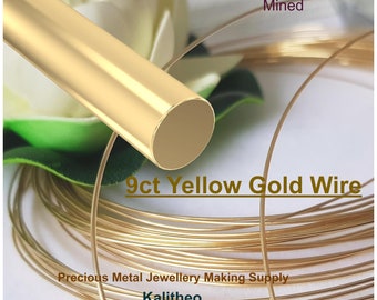 9k Solid Yellow Gold Round Wire: Australian Mined Jewelry Supply