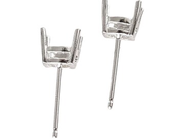 Sterling Silver Oval Cabochon Stud Setting: DIY Earring Blanks