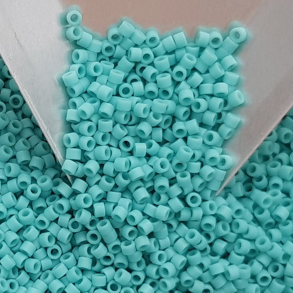 Aiko 11/0 TA-55F Turquoise Frosted Opaque | Precision-Cut Cylinder Beads | Toho Seed Beads | Australian Seller