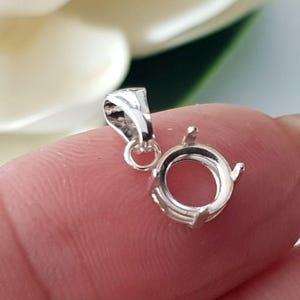 Round Basket Settings & Solid Sterling Silver 925 Pendant Bails | Gemstone and Cabochon Setting for DIY  Pendants | PD-SS-cs