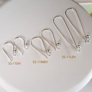 Handmade Argentum 940 Sterling Silver Ear Hooks: Shepherd Hook Style image 8