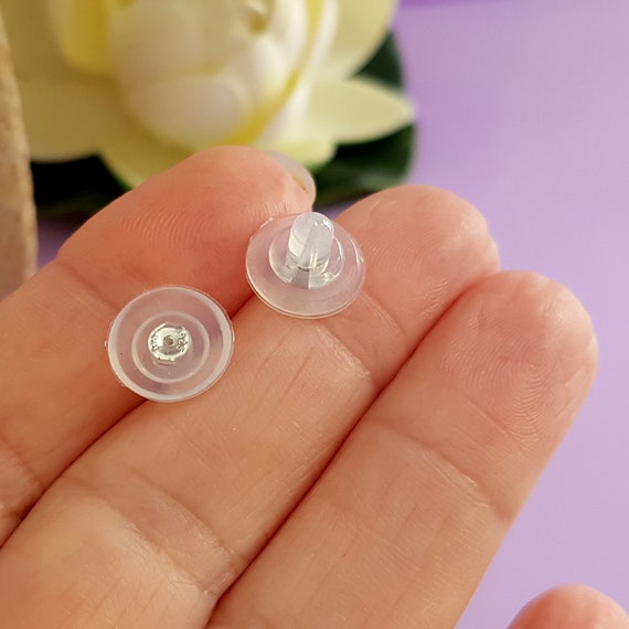 Bulk Clear Silicone Earring Backs Hypoallergenic Earring Stoppers Soft  Plastic Ear Nuts Earring Backings Rubber Earring Plug End 