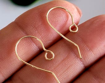 9ct Real Yellow Gold Shepherd Earring Hooks Handmade Quality Findings | Australian Seller |  YG9-001EH-1