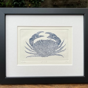 Blue Lace Crab Etching