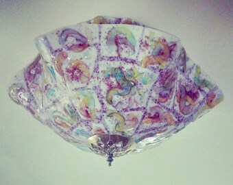 Blown Glass Chandelier / Lighting / Chandelier / Pendant Light / Crystal / Art Glass Lighting /  Abstract /