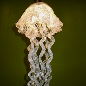 Jellyfish Pendant Light / Chandelier / Lighting / Blown Glass / White & Clear