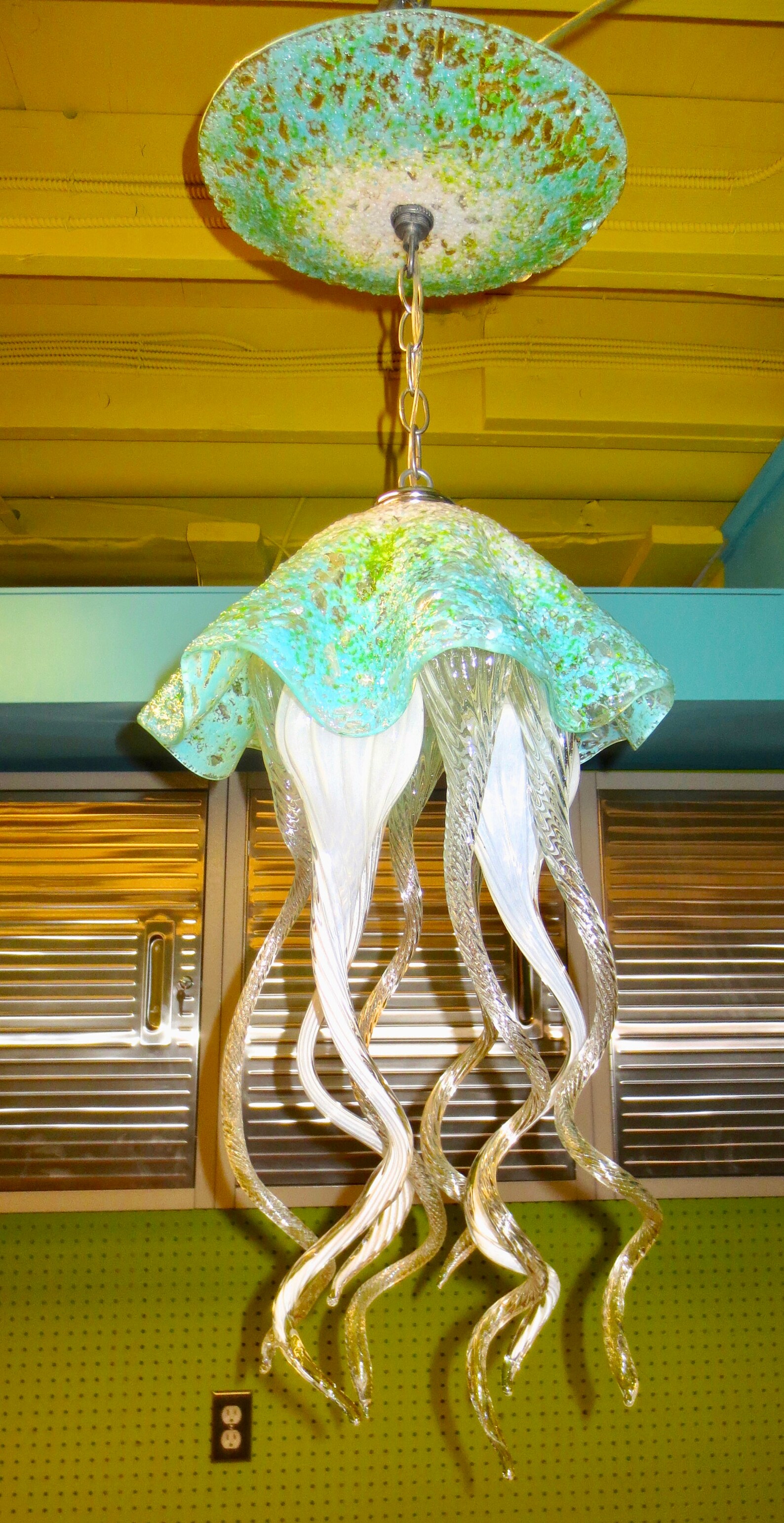 Jellyfish Pendant Light / Chandelier / Lighting / Blown Glass - Etsy