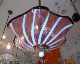 Blown Glass Chandelier / Lighting / Chandelier / Pendant Light / Abstract / Art Glass Lighting / Multicolor