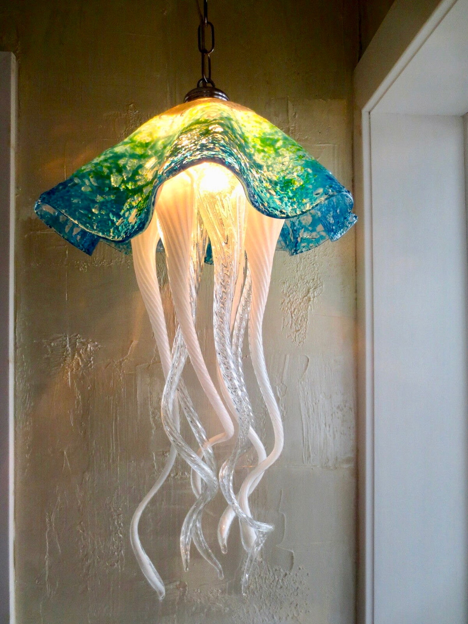 Jellyfish Pendant Light / Chandelier / Lighting / Blown Glass / Pendant