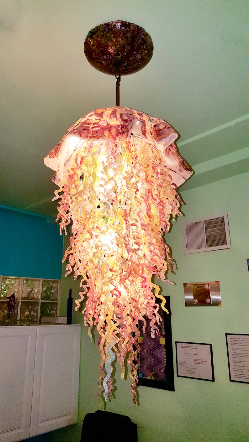 Jellyfish Chandelier / Chandelier / Lighting / Blown Glass / Etsy