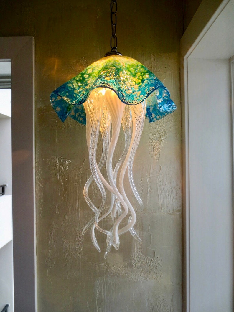 Jellyfish Pendant Light / Chandelier / Lighting / Blown Glass / Pendant