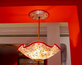 Blown Glass Chandelier / Lighting / Chandelier / Pendant Light / Abstract / Multicolor