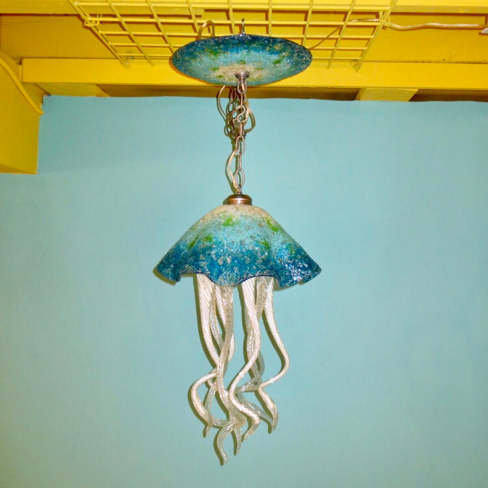 Jellyfish Pendant Light / Chandelier / Lighting / Blown Glass / Pendant