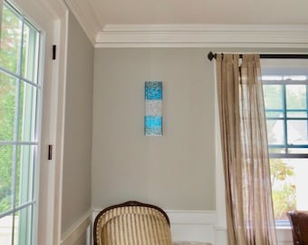 Wall Sconce / Sconce / Chandelier / Pendant Light / Lighting / Blown Glass / White, Turquoise & Blue