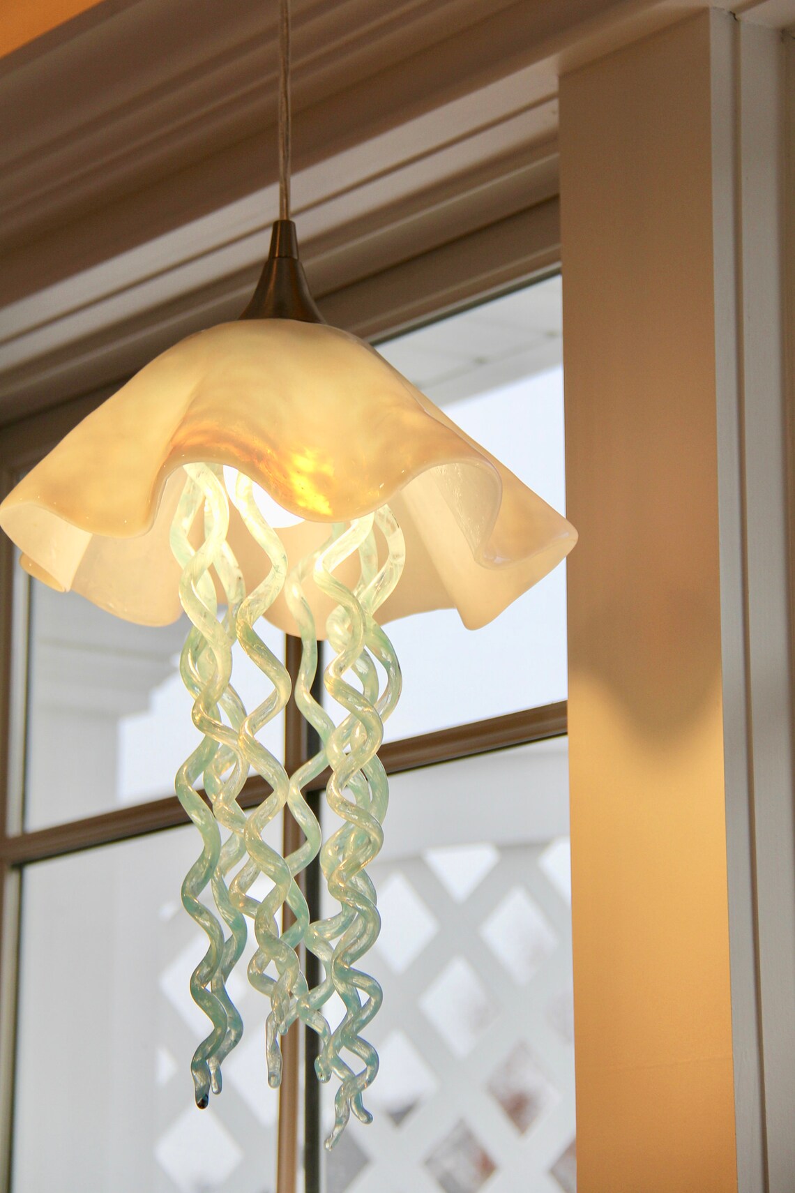 Jellyfish Pendant Light / Chandelier / Blown Glass / Pendant Light
