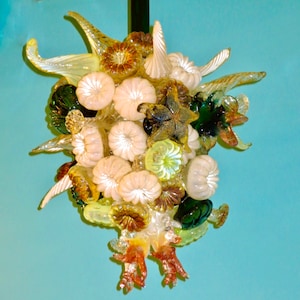 Blown Glass Chandelier / Lighting / Chandelier / Pendant Light / Art Glass Lighting / Aquarium / Starfish / Seashell / Coral Reef