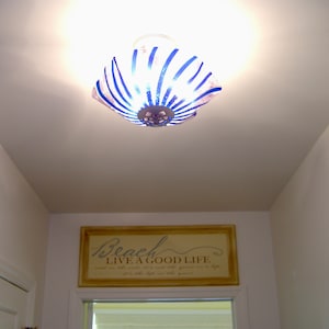 Blown Glass Chandelier / Lighting / Chandelier / Pendant Light / Abstract / Multicolor