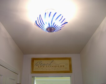 Blown Glass Chandelier / Lighting / Chandelier / Pendant Light / Abstract / Multicolor
