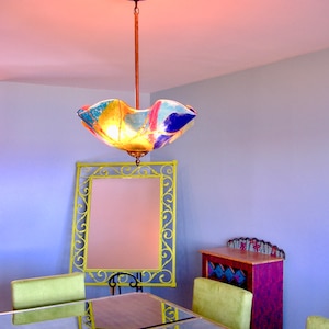 Blown Glass Chandelier / Lighting / Chandelier / Pendant Light / Abstract / Multicolor
