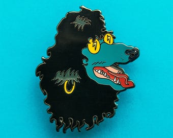 Rock'n'Roll Punk Poodle Rocker Dog Enamel Pin - Hair Metal Pin