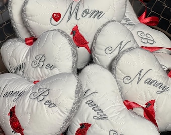 Memory Ornament  - Hanging Pillow; fabric ornament made out of loved one's clothing; remembrance item