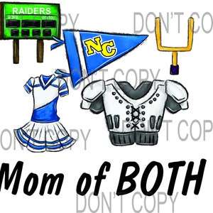 Football Mom of Both sublimation design Tshirt, png, jpeg, instant download, digital file