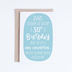 50th Birthday Cards Instant Download for Dad, Father&#39;s Birthday Printable Cards, 50 Birthday, Funny Birthday For Him, From Son, Daughter
