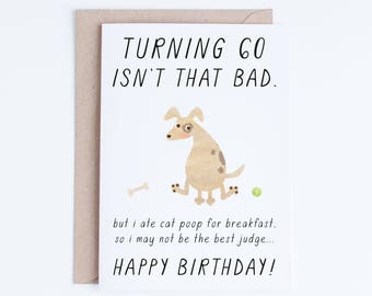 Pet Dad, 60th Birthday Printable Cards, Instant Download, 60 Birthday Dog Card, Funny Sixty Birthday for Dog Lovers, For Him, For Her