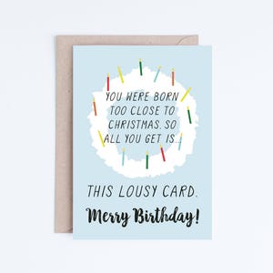 Merry Birthday Card Download, Funny Printable Birthday Card, Christmas December Birthday Card, January Birthday Cards, Sagittarius Capricorn image 1