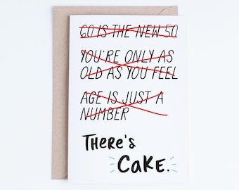 60th Birthday Cards, Printable Cards, Instant Download, 60 Birthday, Funny Birthday, For Him, For Her, Gag Gifts, Getting Old, There's Cake
